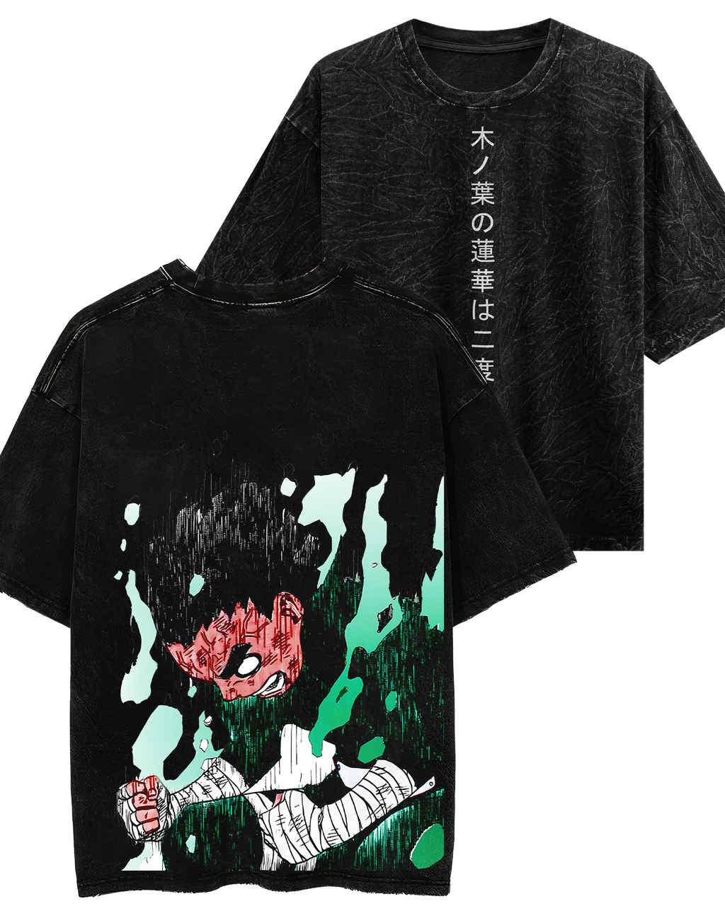 Rock Lee : Naruto Acid Wash Oversized T-shirt