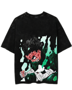 Rock Lee : Naruto Acid Wash Oversized T-shirt