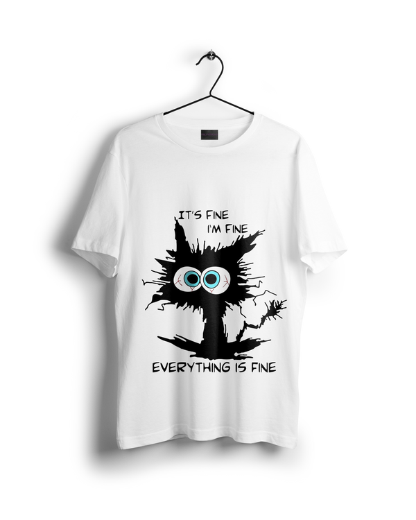Cat Everything Is Fine Oversized T-shirt